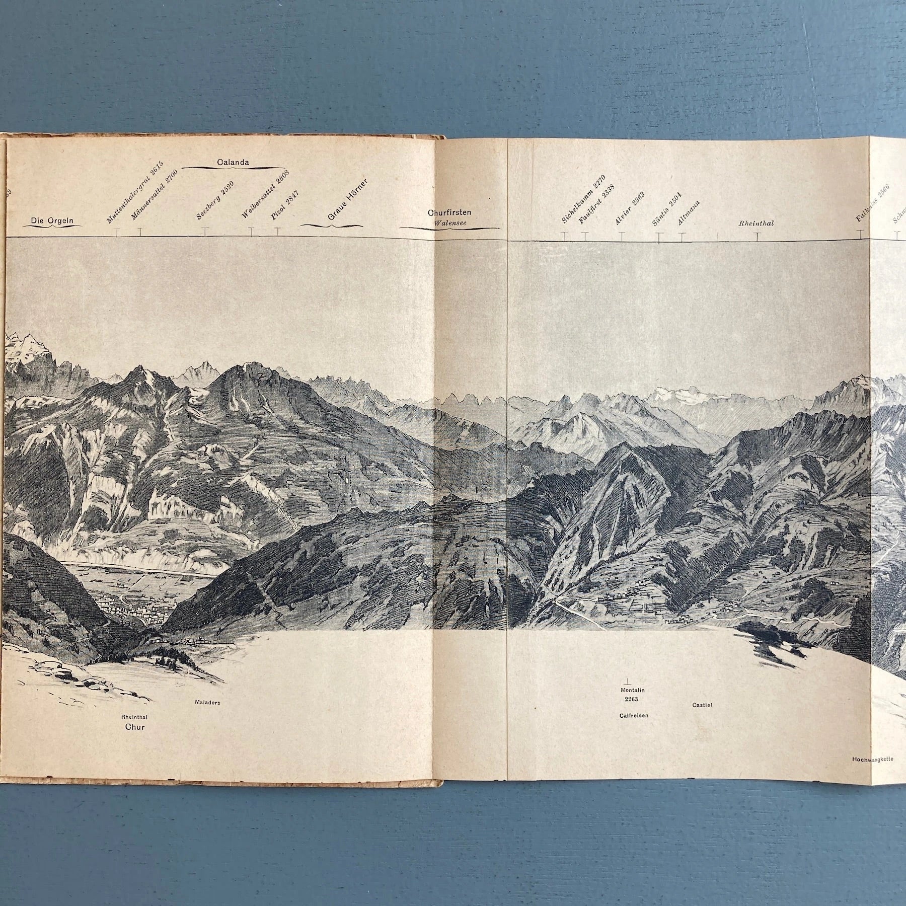 J. Weber - Aroser Weisshorn Panorama - Orell Fussli circa 1880 - Image 4