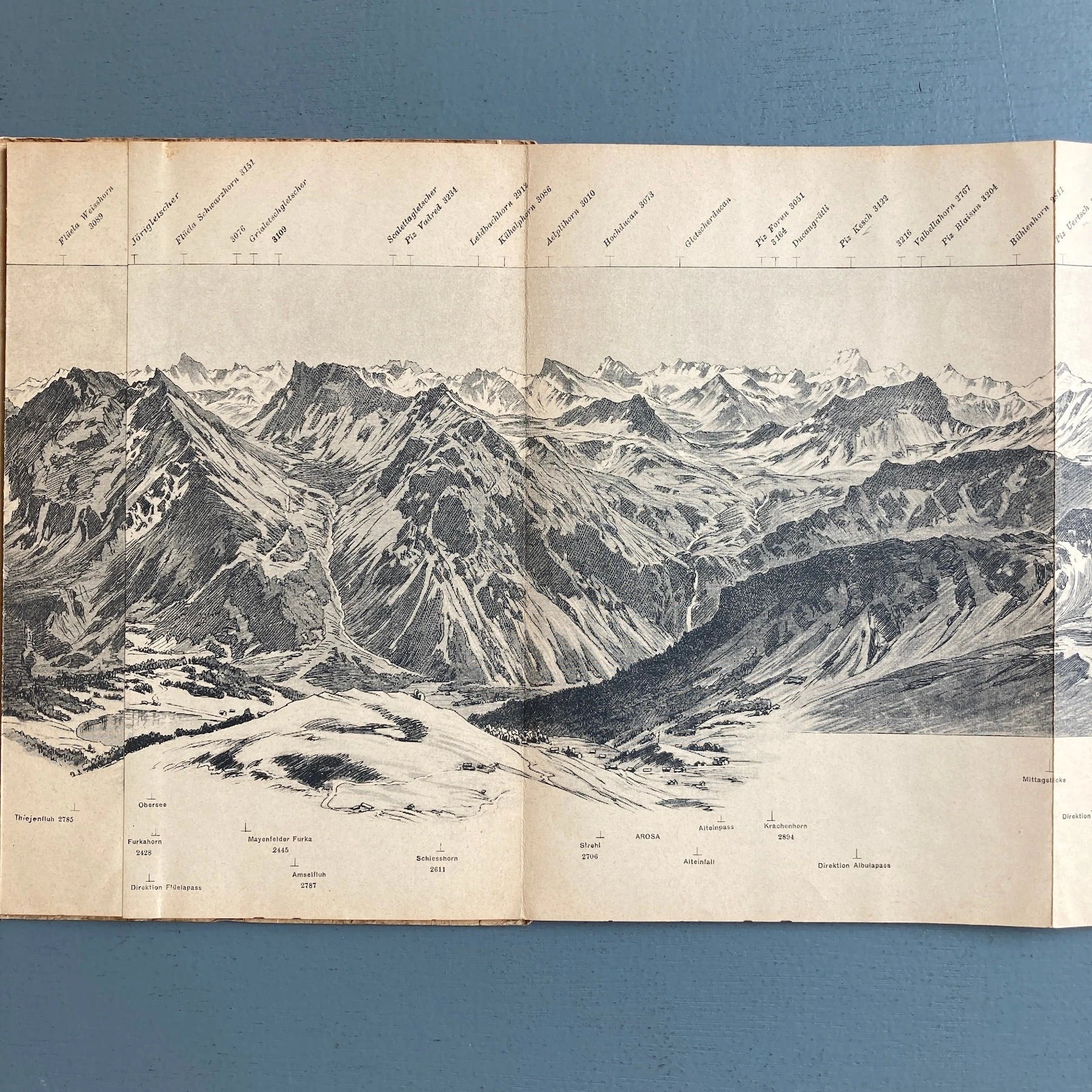 J. Weber - Aroser Weisshorn Panorama - Orell Fussli circa 1880 - Image 7