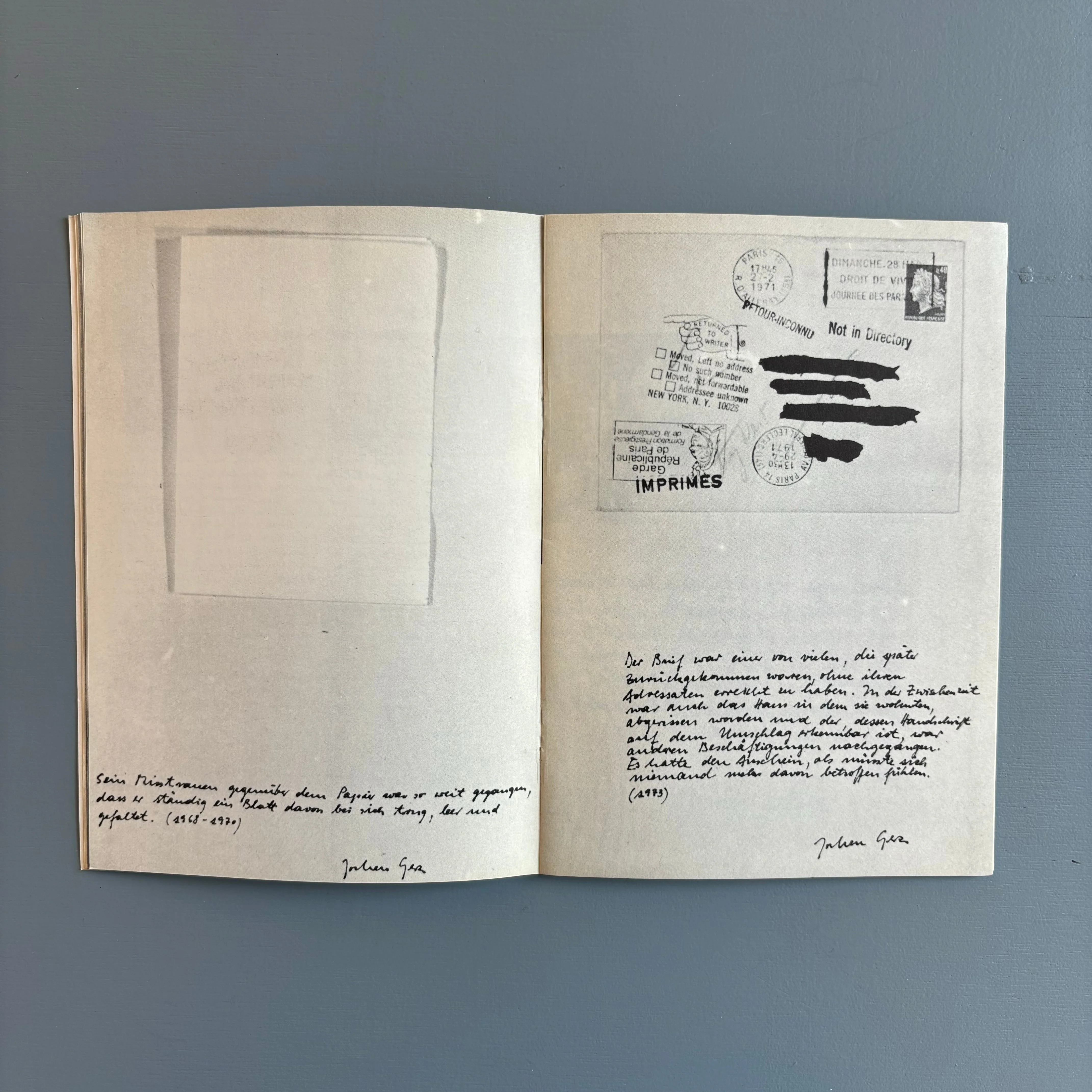 Jochen Gerz - Was Sich Beschreiben lasst das Kann auch Geschehen - Kunsthalle zu Keil 1974 - Image 4
