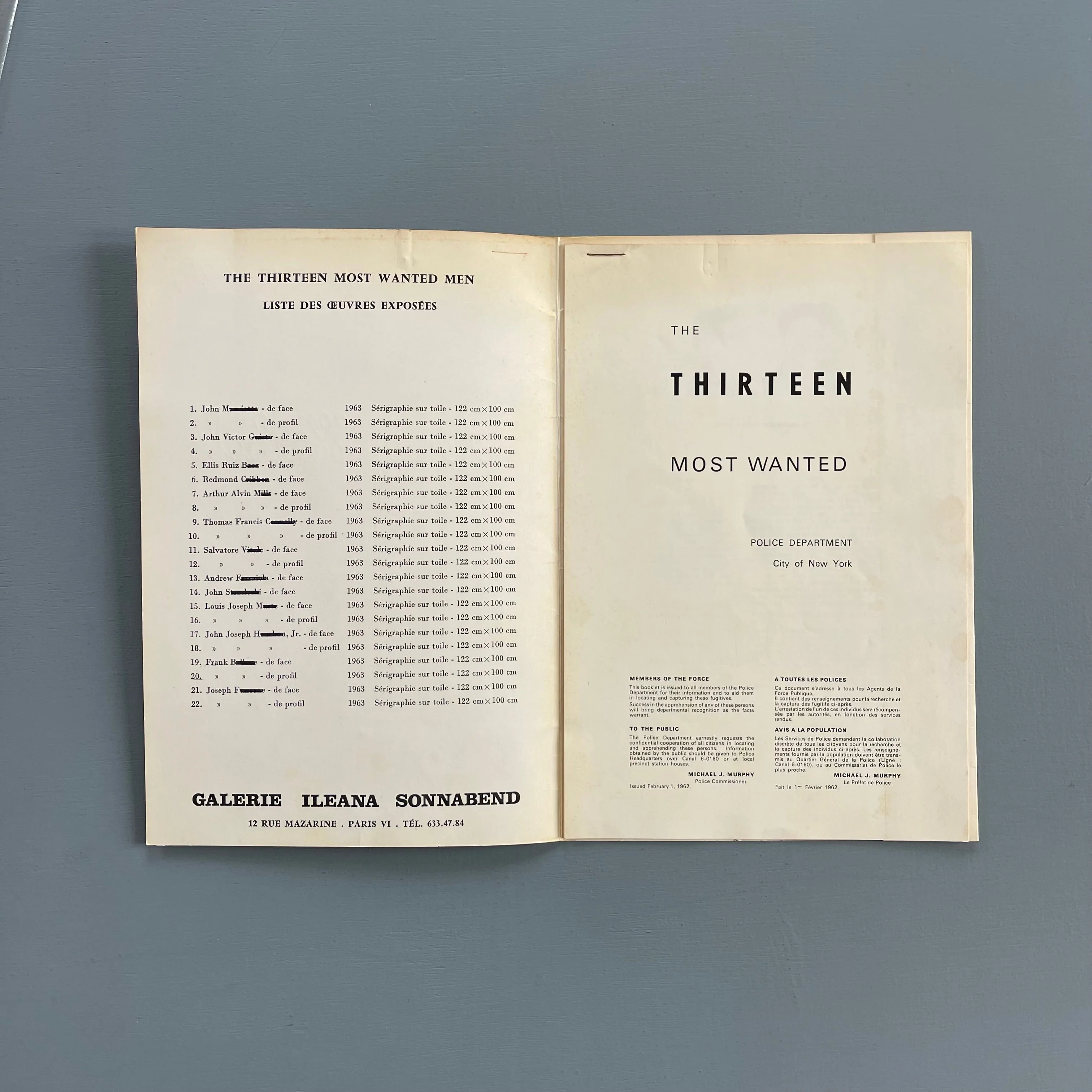 Andy Warhol - Dossier No 2357 (The Thirteen Most Wanted Men) - Galerie Ileana Sonnabend 1967 - Image 3