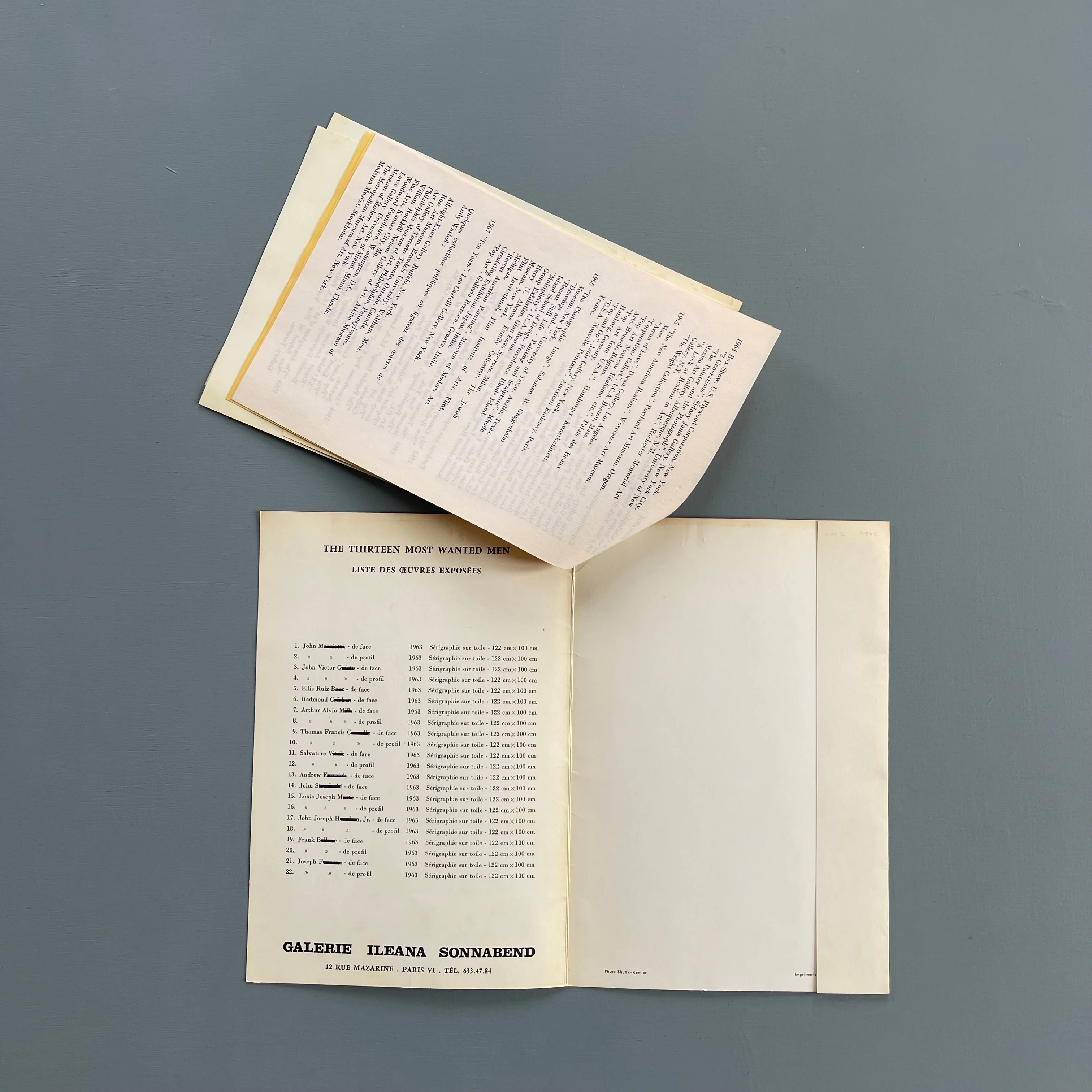 Andy Warhol - Dossier No 2357 (The Thirteen Most Wanted Men) - Galerie Ileana Sonnabend 1967 - Image 9