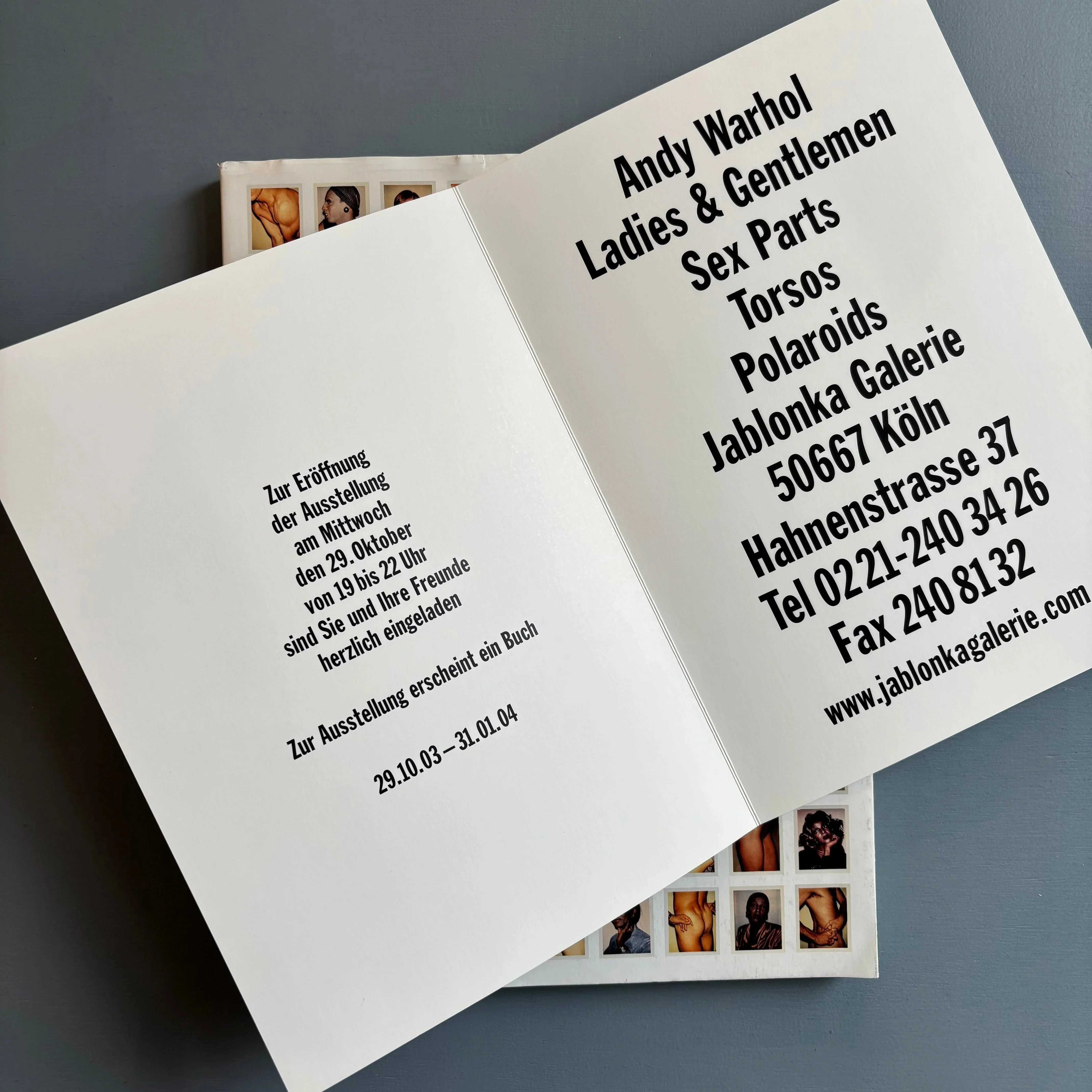 Andy Warhol - Ladies & Gentlemen Sex Parts Torsos Polaroids - Jablonka Galerie 2003 - Image 3