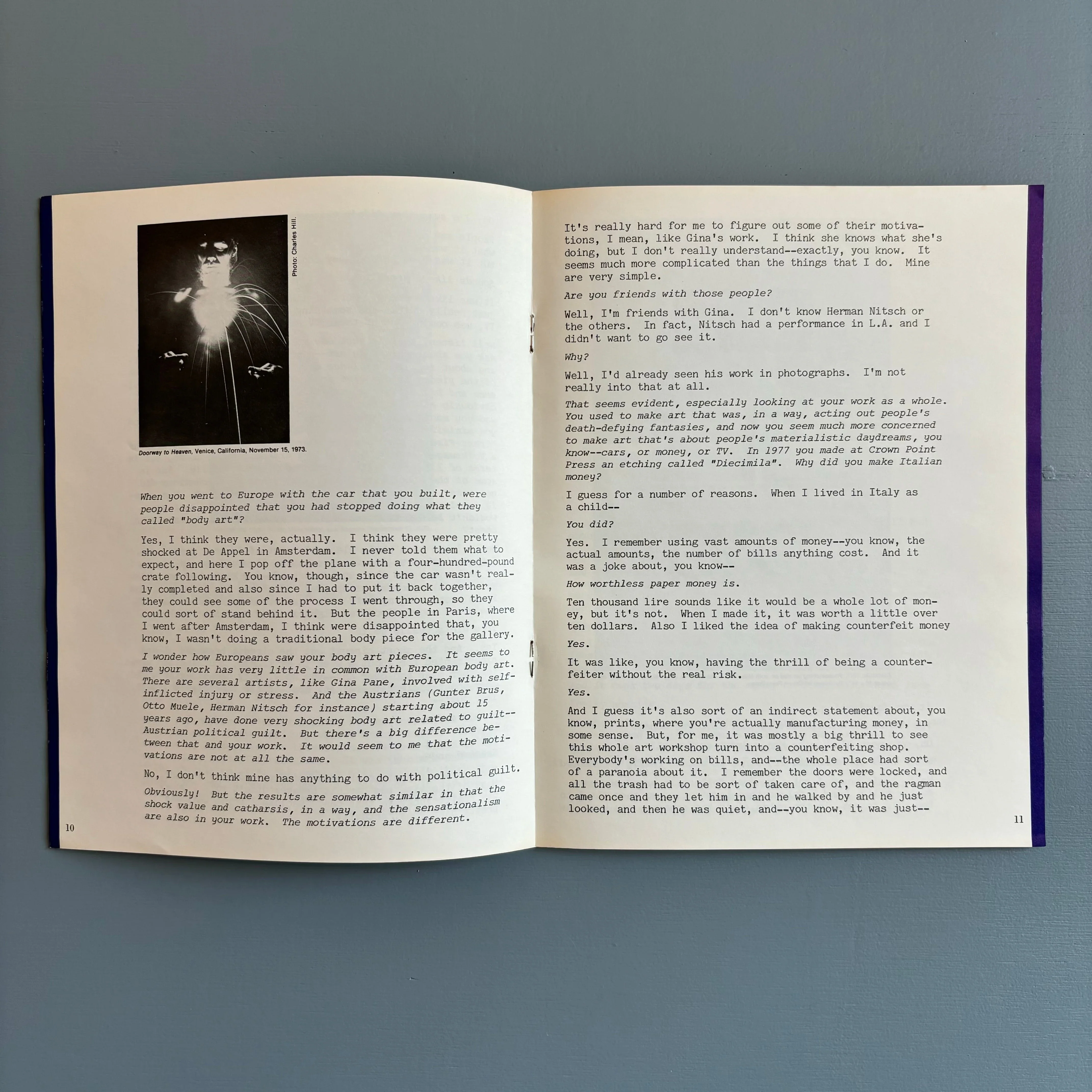 Chris Burden - View Vol. I No. 8 January 1978 - Image 4