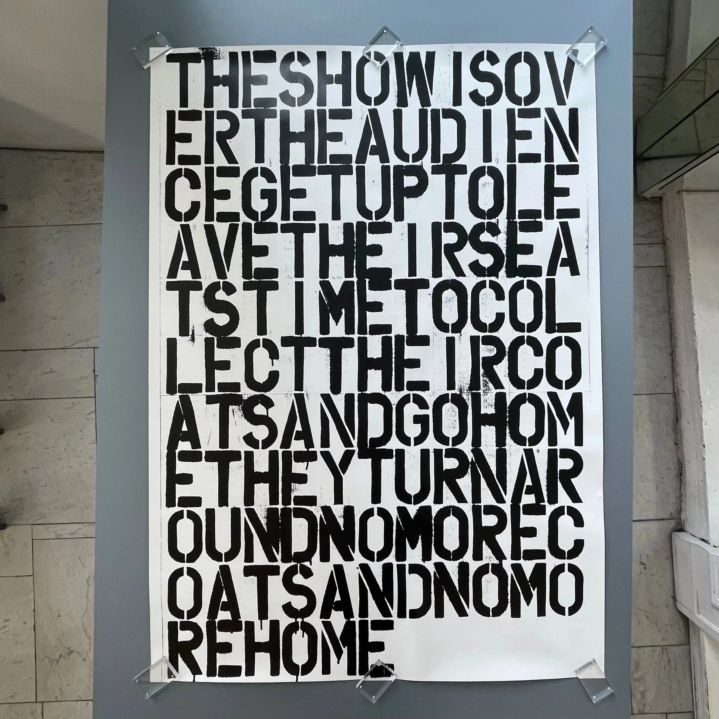 Christopher Wool & Félix González-Torres poster - The show is over - Printed Matter 1993