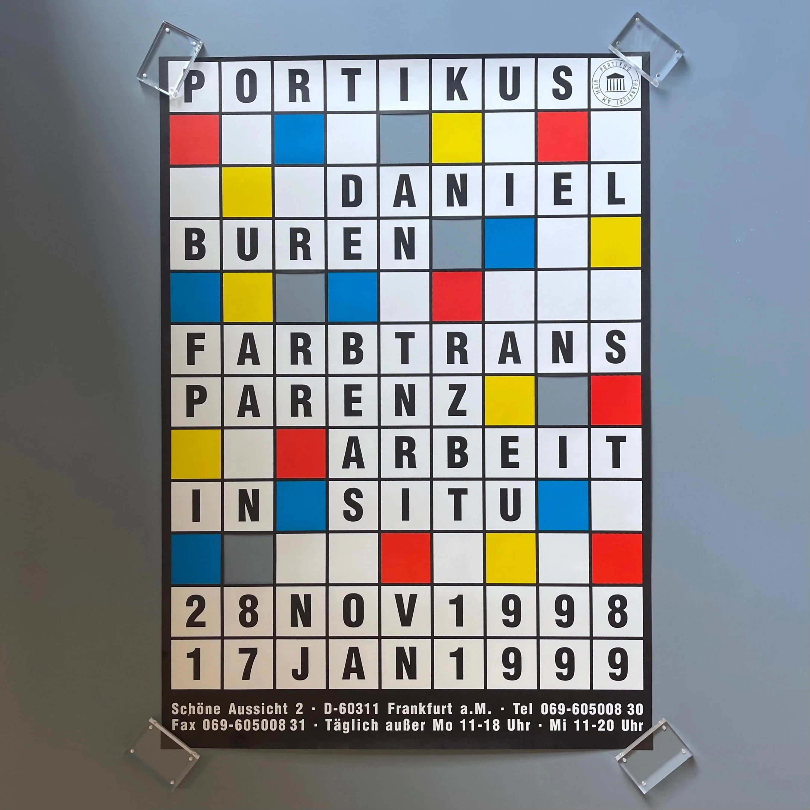 Daniel Buren - Farbtransparenz. Arbeit in Situ - Poster - Exhibition Nr 90 Portikus 1998