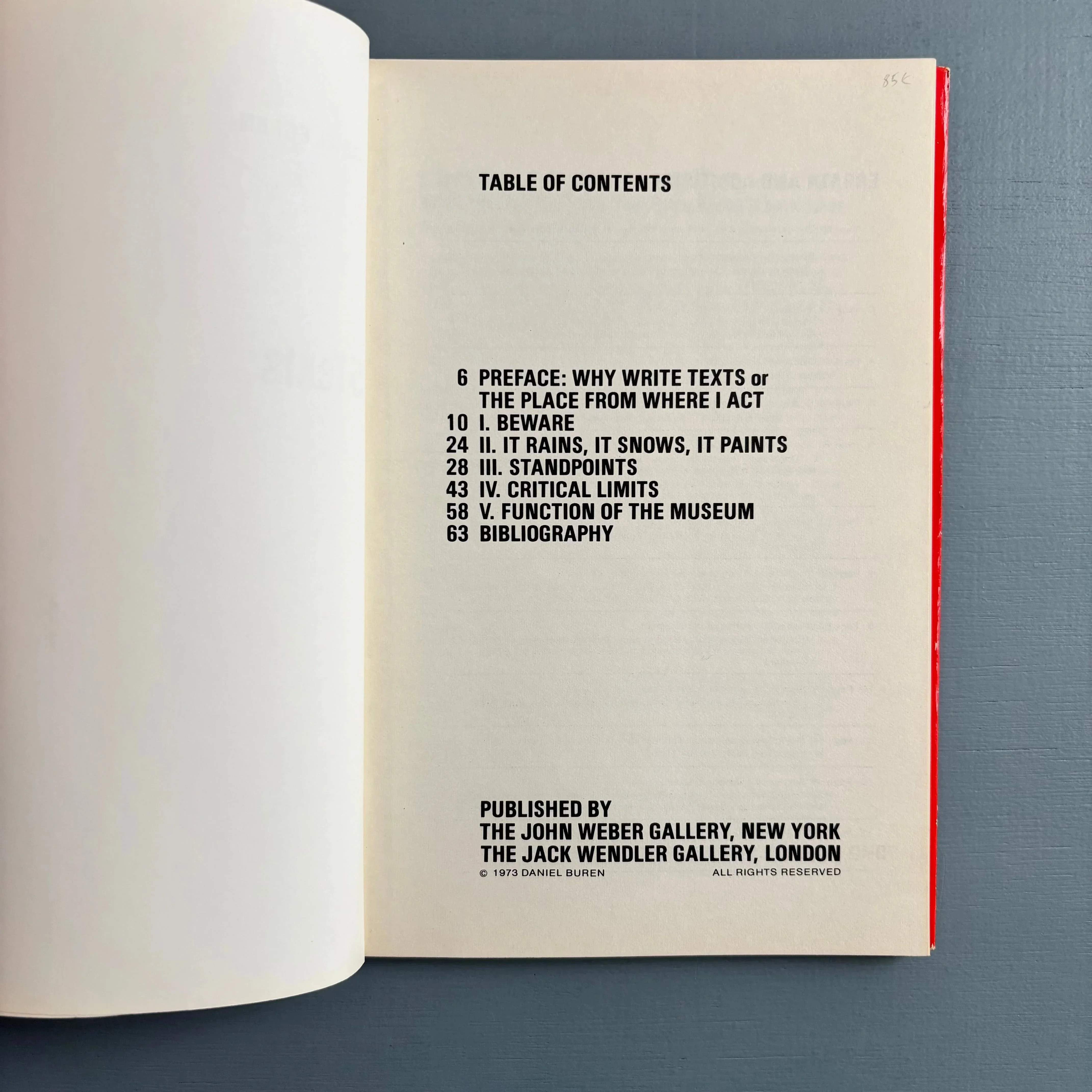 Daniel Buren - Five Texts - John Weber Gallery, Jack Wendler Gallery 1973 - Image 2