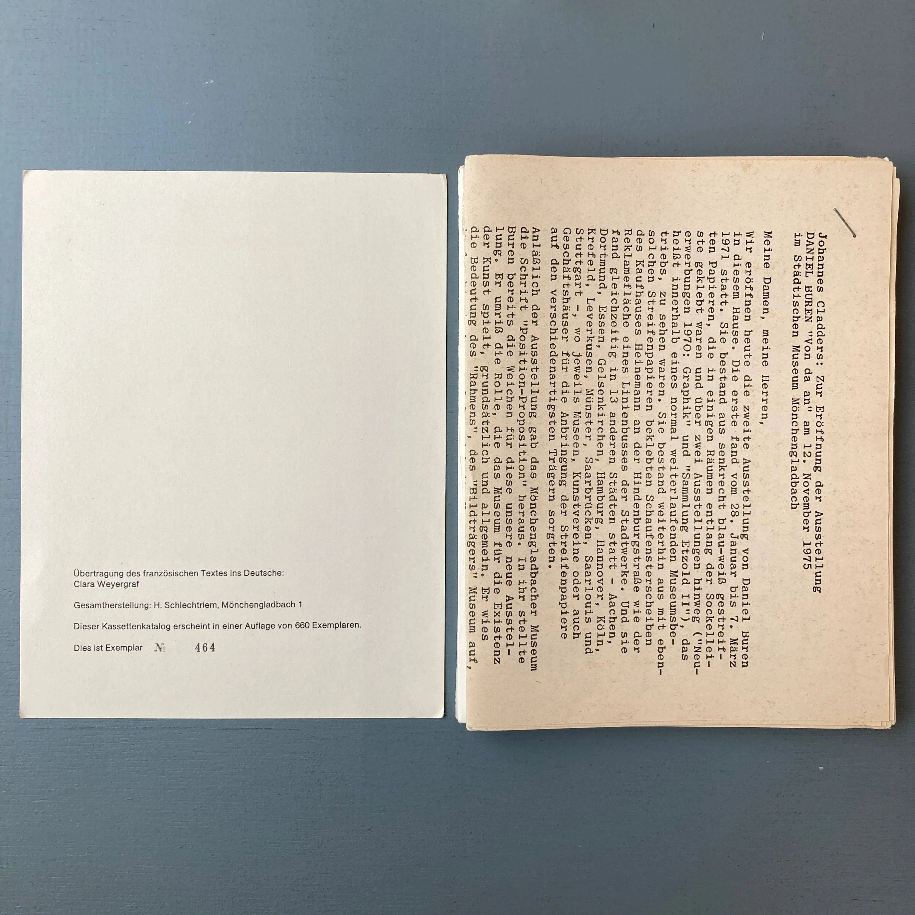Daniel Buren - Von Da An / A partir de là - Städtisches Museum Mönchengladbach 1975 - Image 4