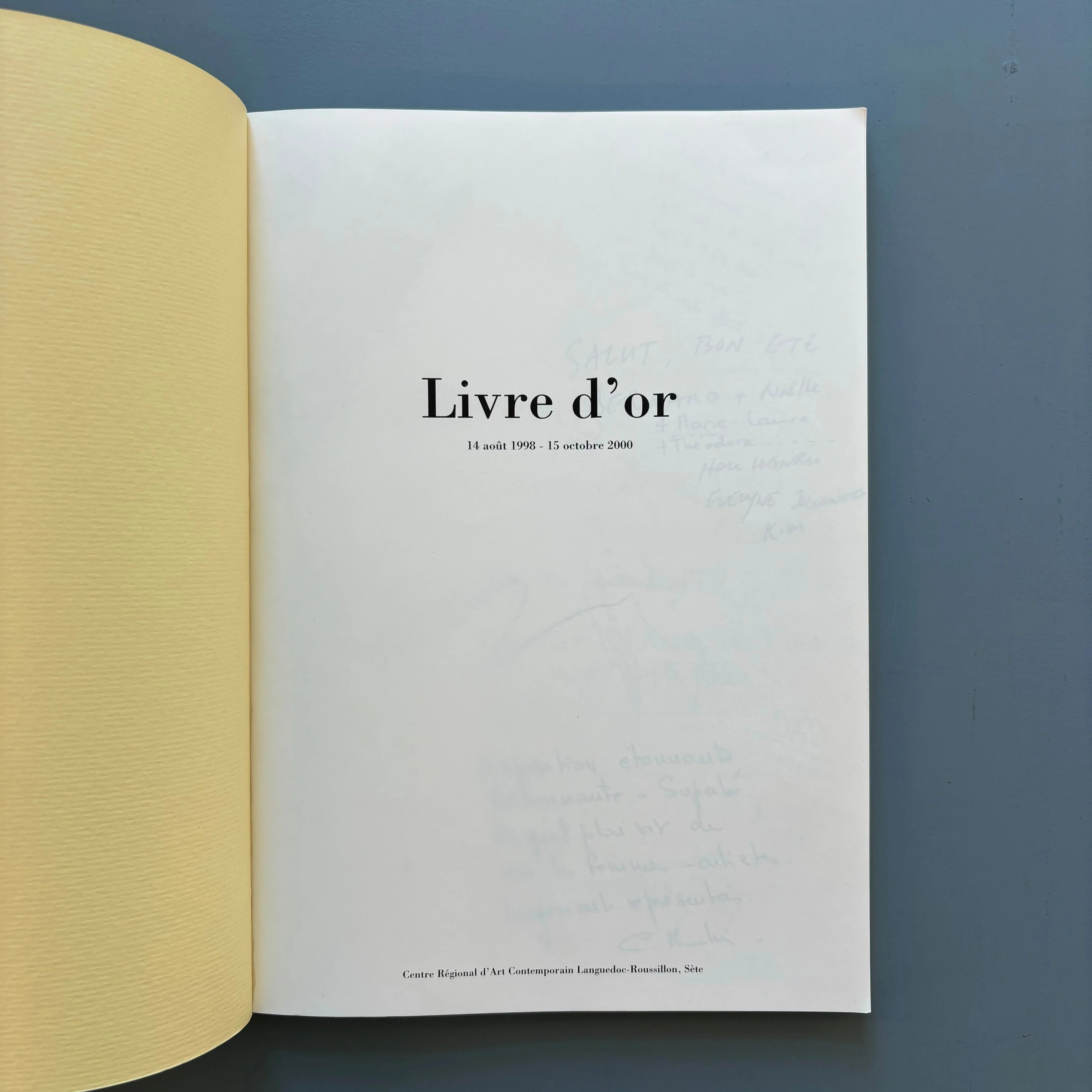 François Curlet - Fac similé du livre d'or - Edition du Crac LR 2000 - Image 2