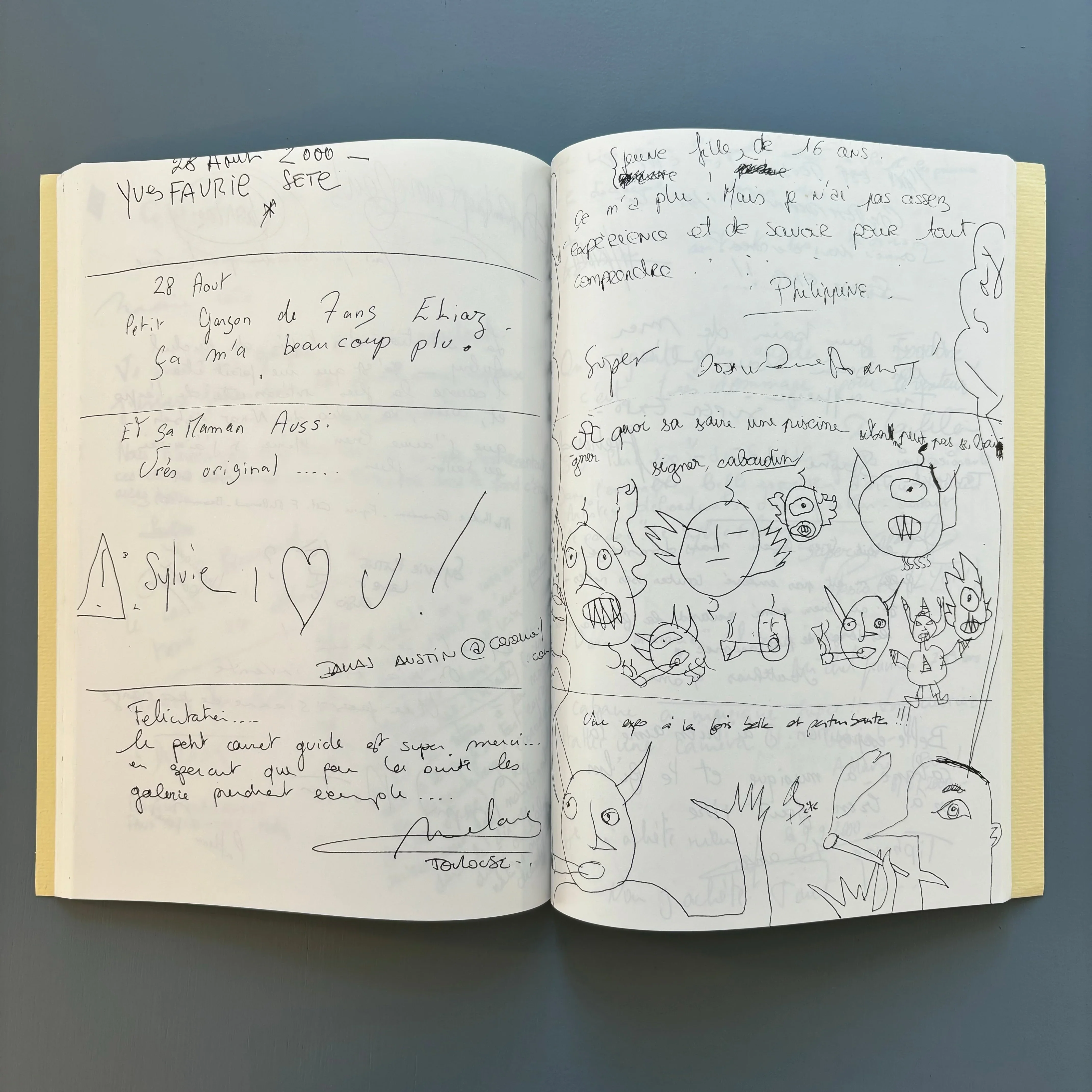 François Curlet - Fac similé du livre d'or - Edition du Crac LR 2000 - Image 9