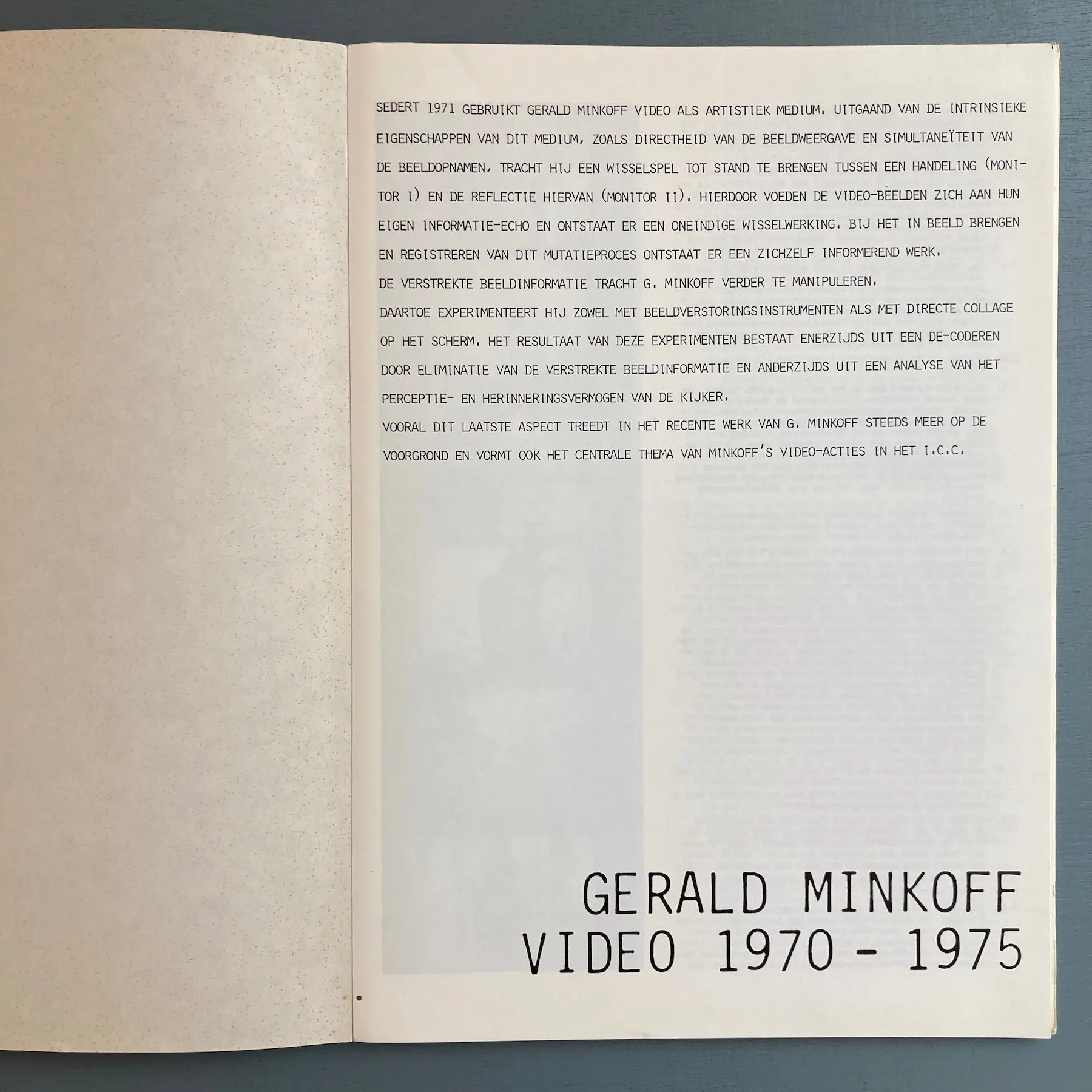 Gerald Minkoff - Video 1970-1975 - ICC Antwerpen 1975 - Image 2
