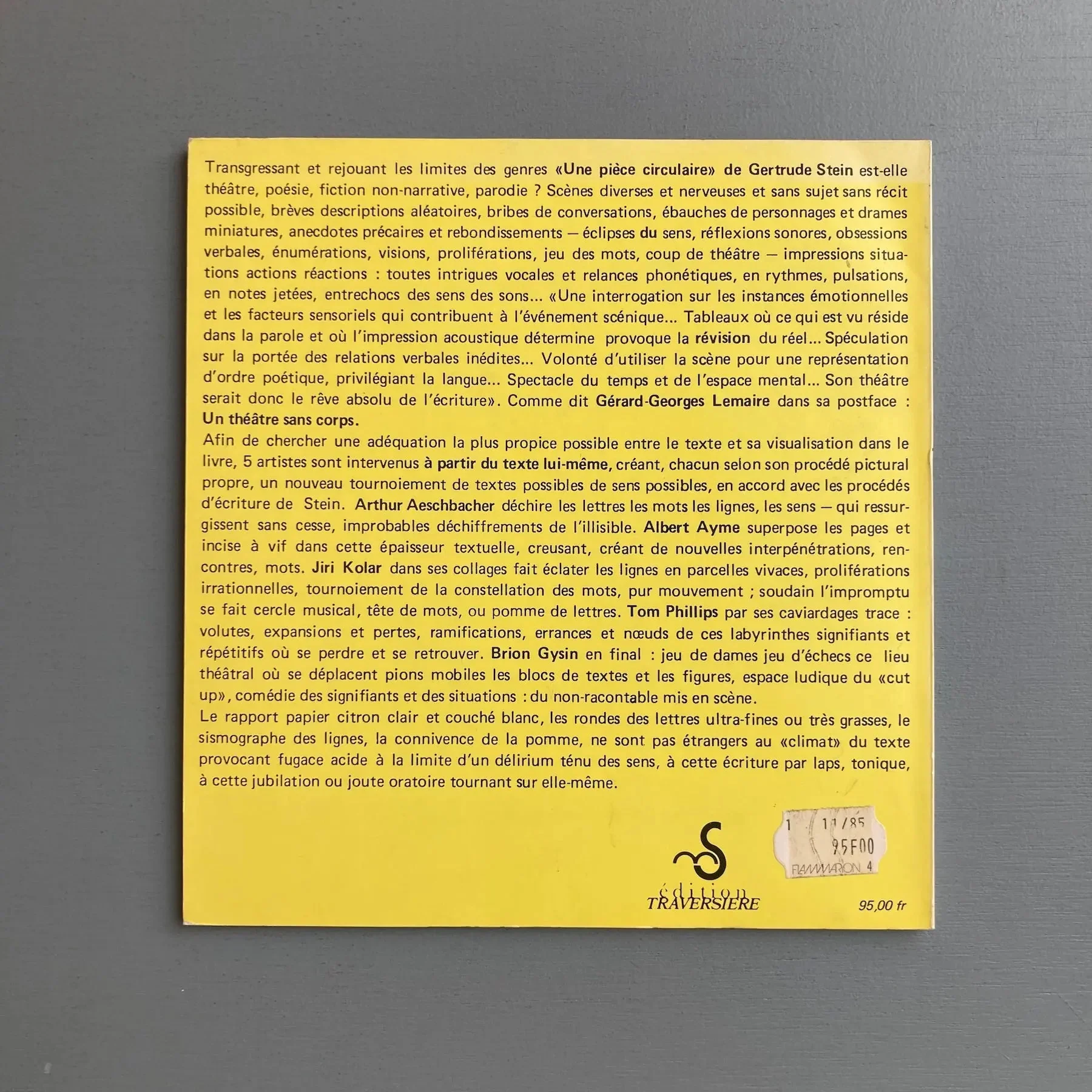 Gertrude Stein - Une pièce circulaire - Traversière 1985 - Image 10