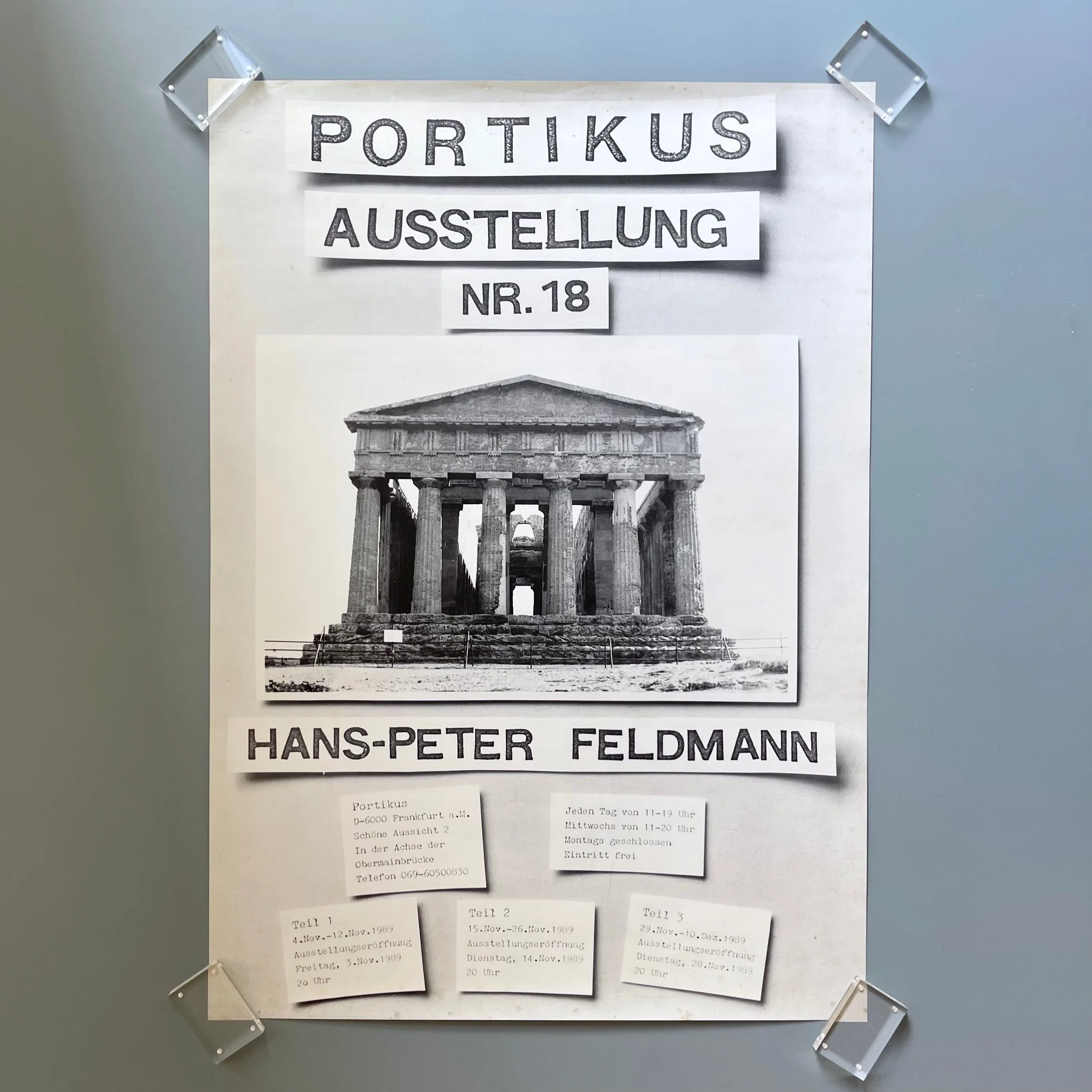 Hans-Peter Feldmann - Poster Exhibition Nr 18 Portikus 1989