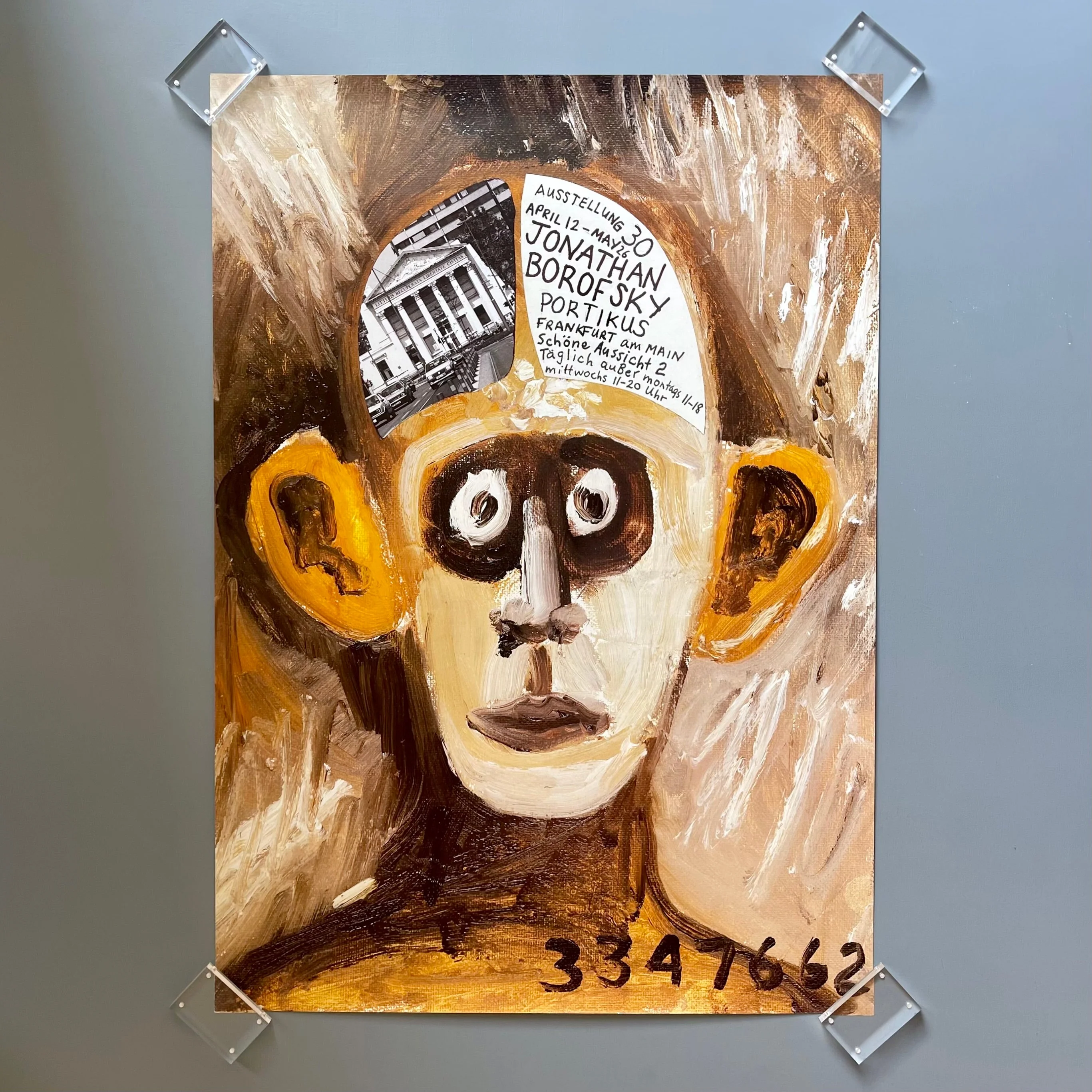 Jonathan Borofsky - Heart and Mind - Poster Exhibition Nr 30 Portikus 1991