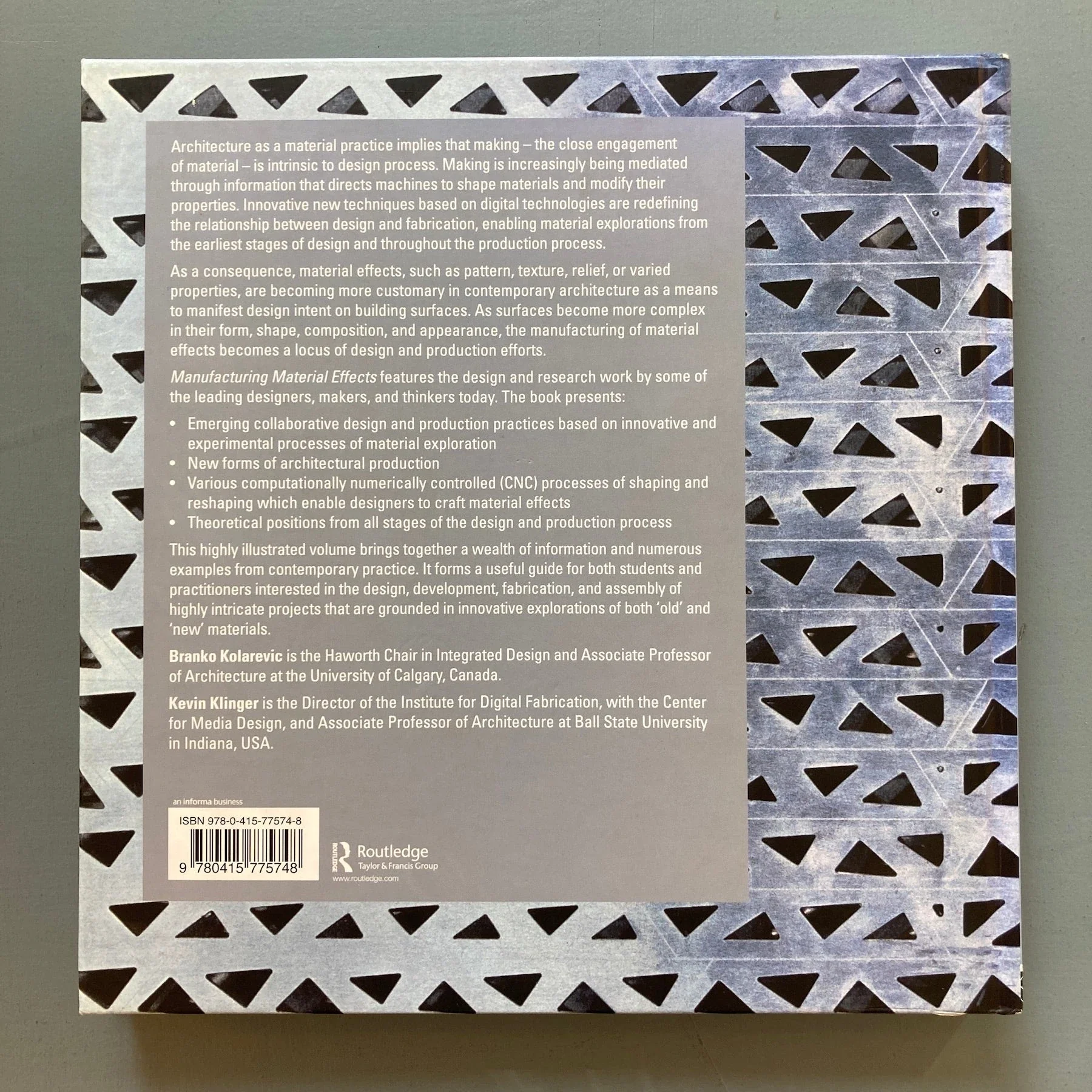 Manufacturing Material Effects: rethinking design and making in architecture - Routledge 2008 - Image 10