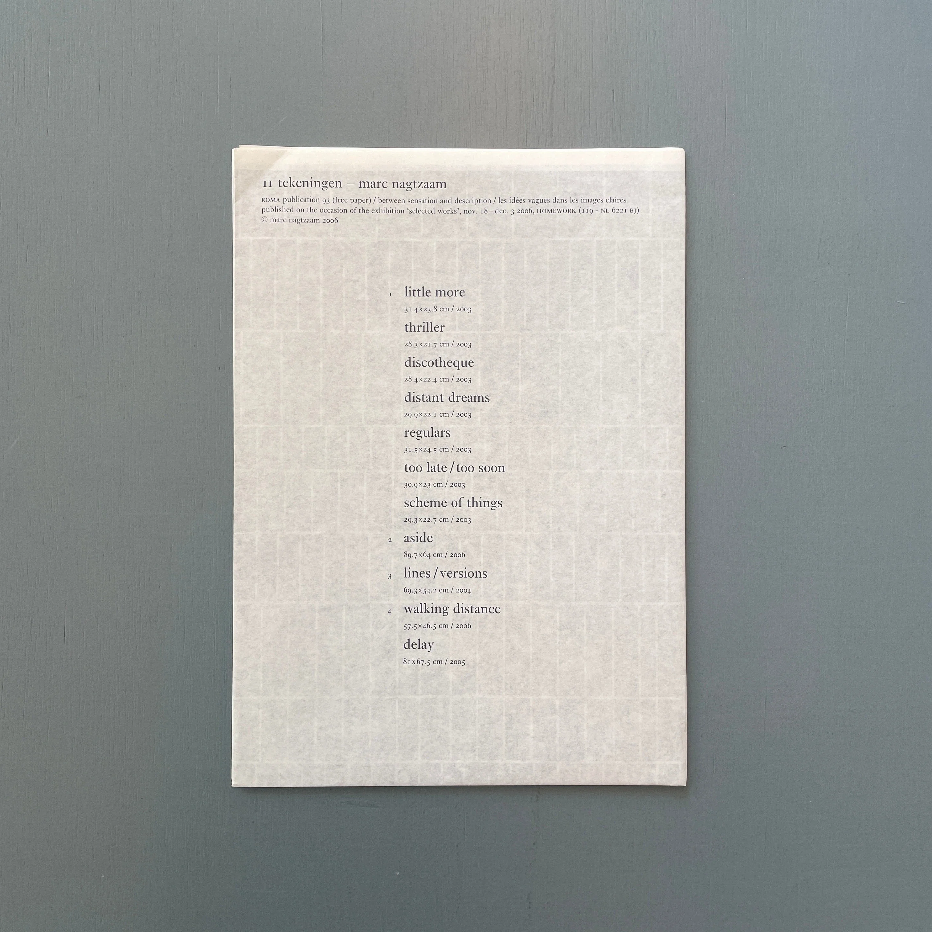 Marc Nagtzaam - 11 tekeningen - Roma Publications 2006 - Image 6