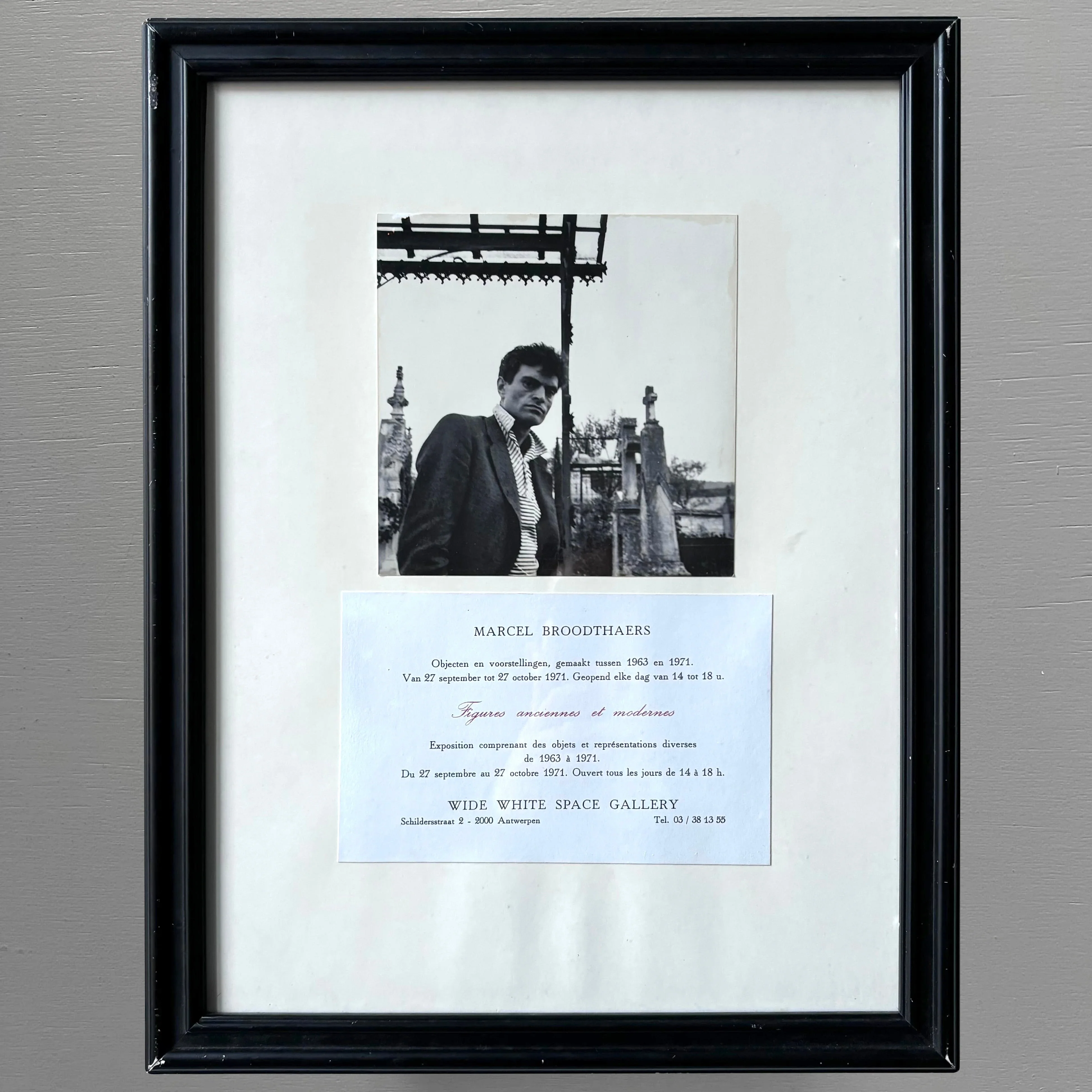 Marcel Broodthaers - “Figures anciennes et modernes" Vintage silver print & invitation card - Wide White Space 1971