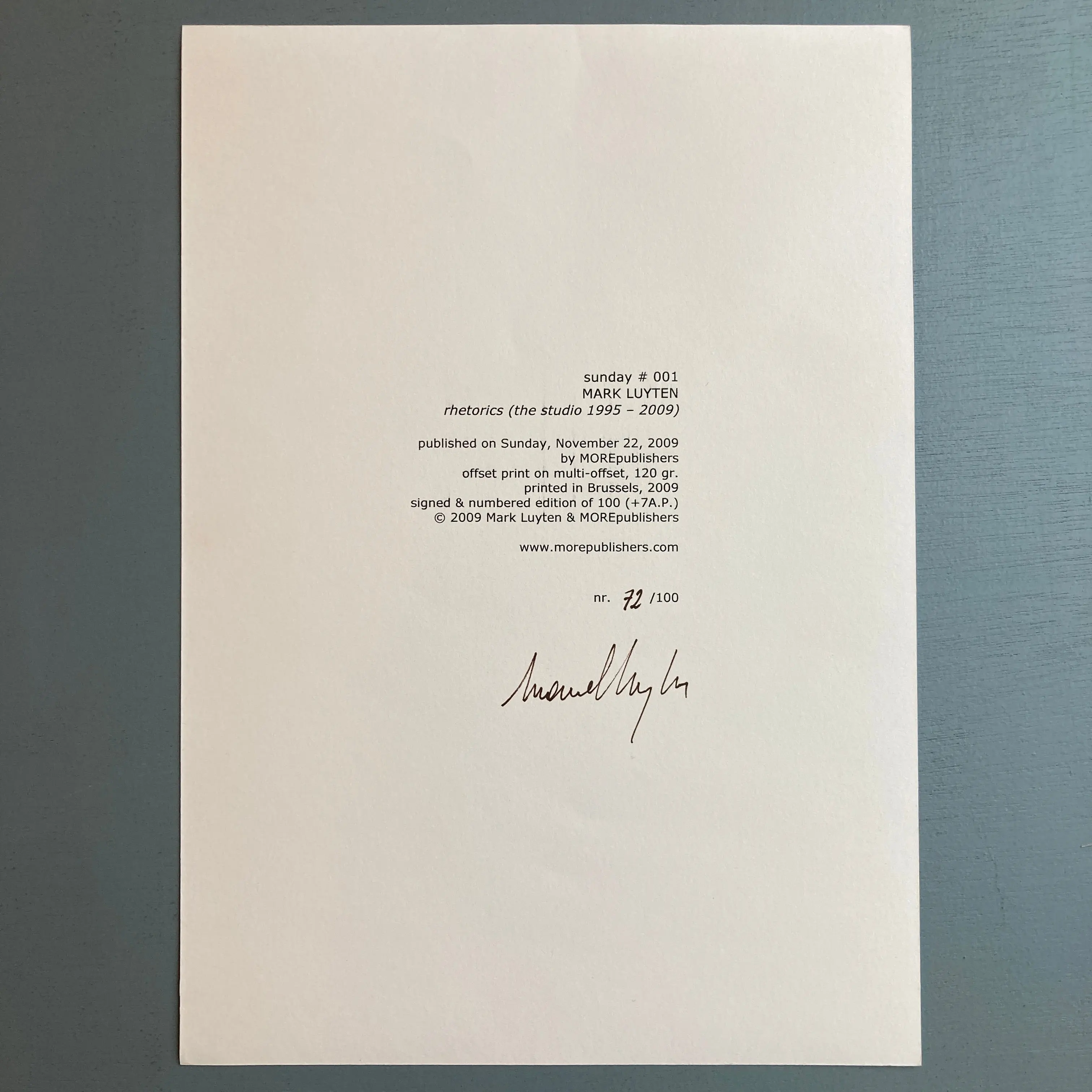 Mark Luyten (signed) poster - MOREpublishers 2009 - Image 4