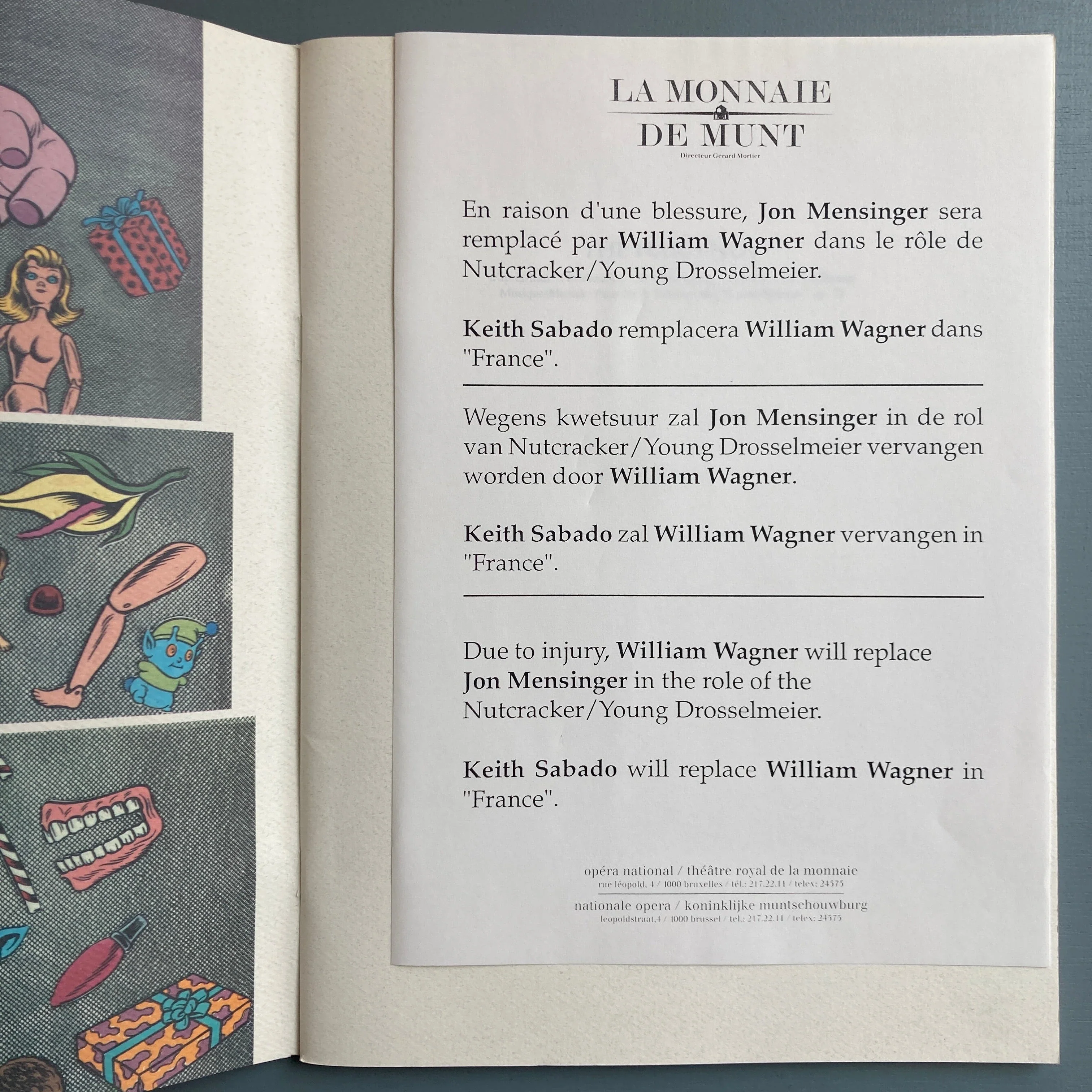 Mark Morris - Program for "The Hard Nut" - Théâtre Royal de la Monnaie 1991 - Image 3