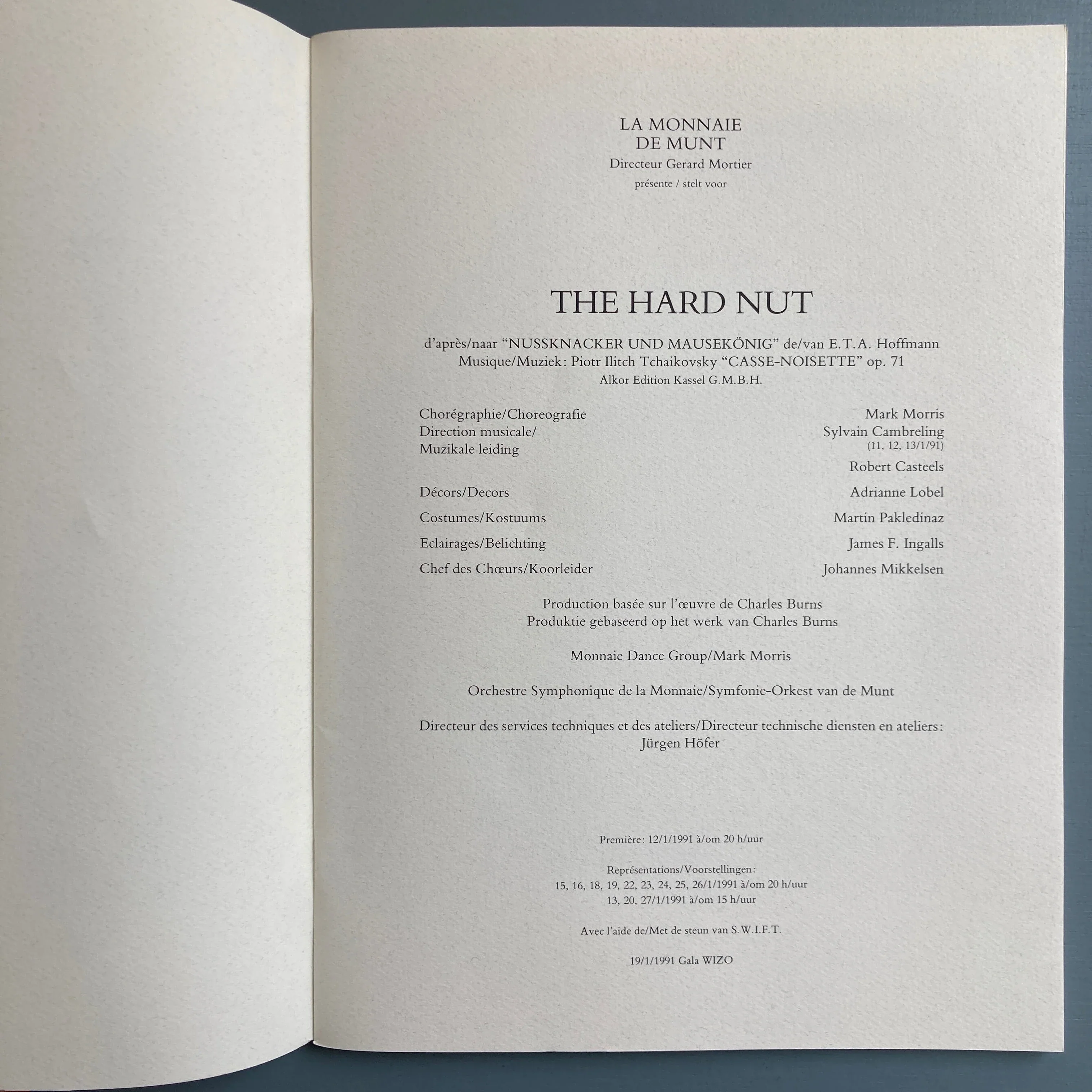 Mark Morris - Program for "The Hard Nut" - Théâtre Royal de la Monnaie 1991 - Image 4