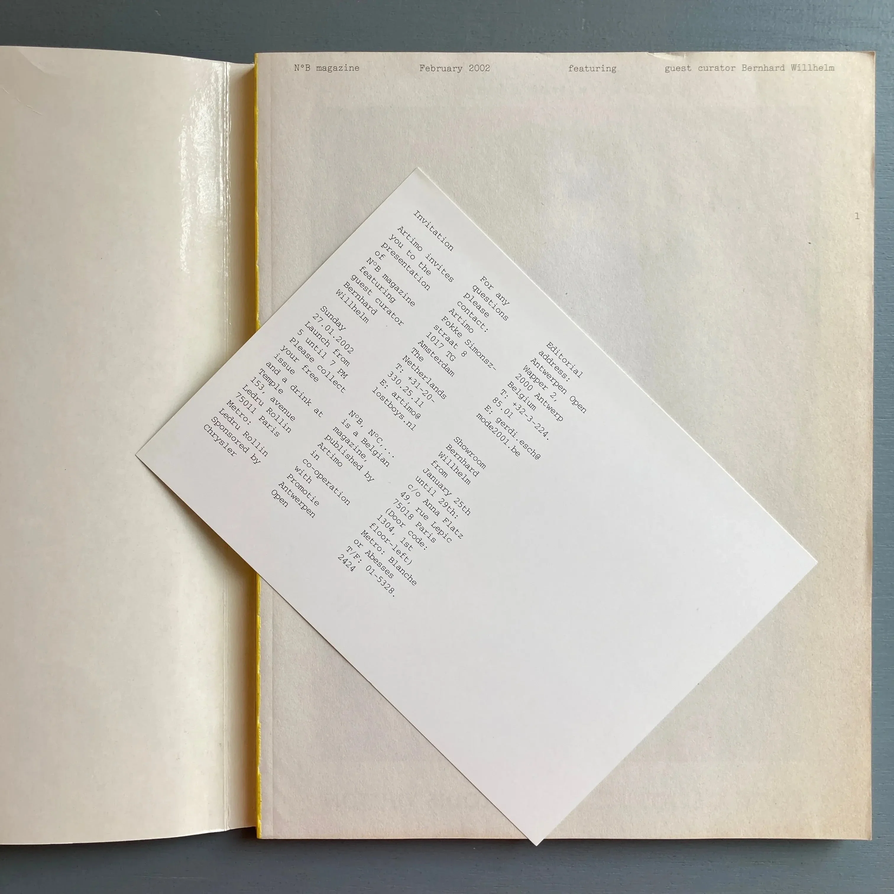 N°B magazine featuring Bernhard Willhelm - (A Magazine curated by) - 2002 - Image 2