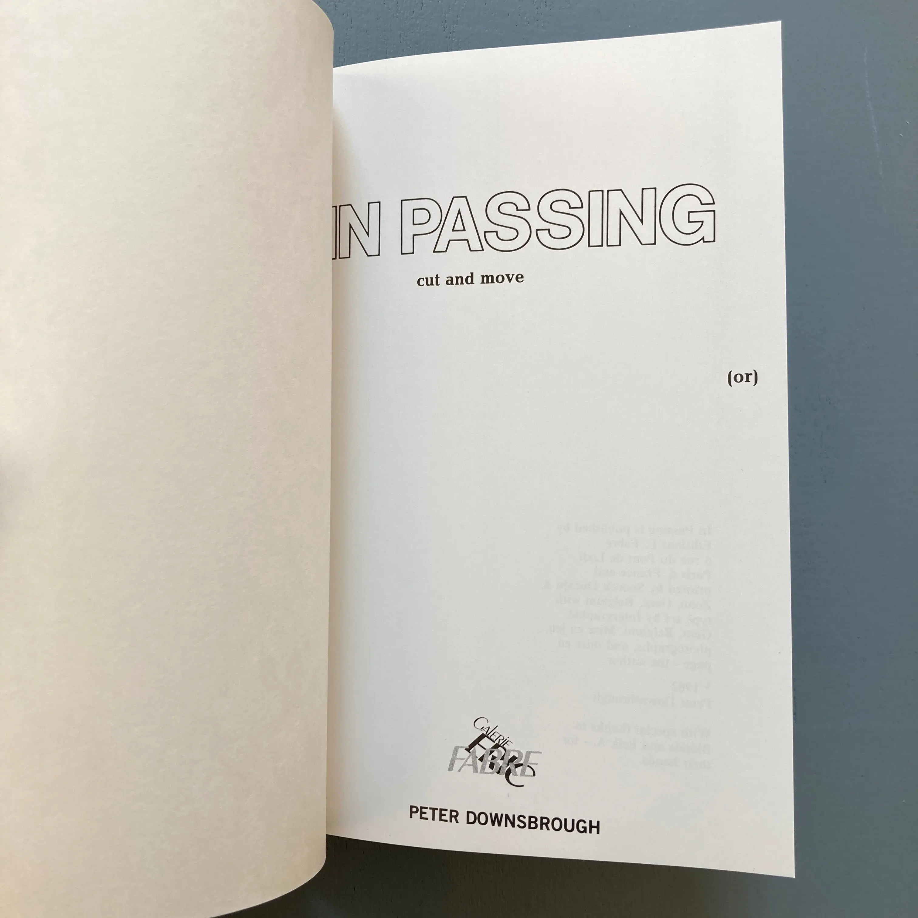 Peter Downsbrough - In Passing - Eric Fabre 1982 - Image 3