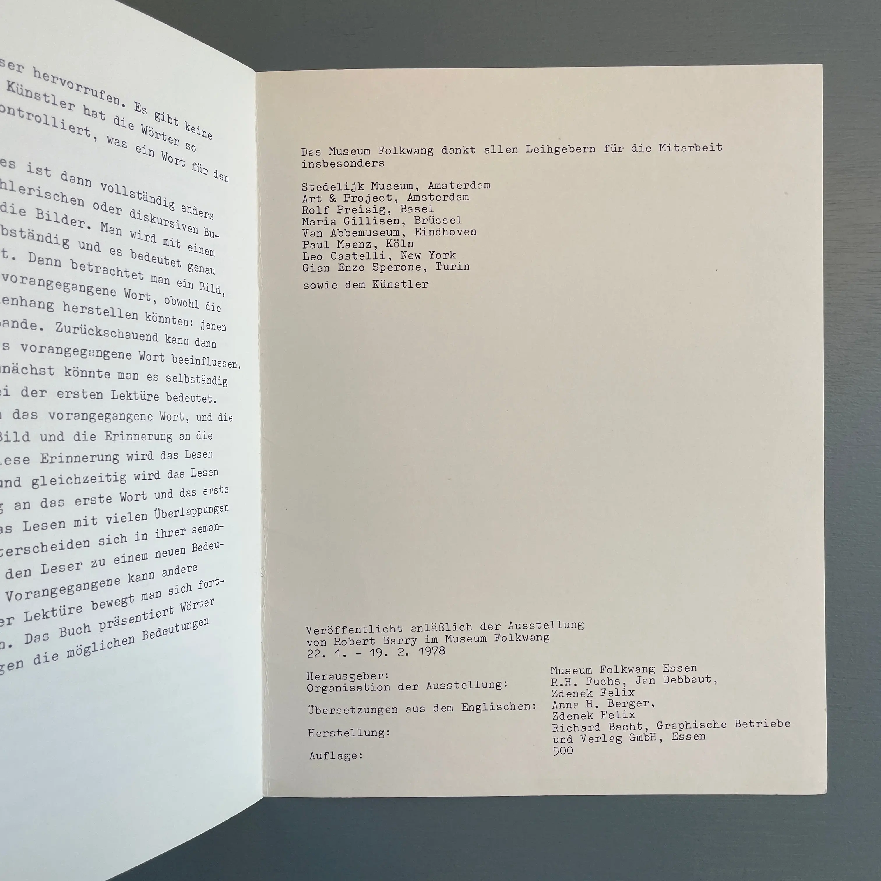 Robert Barry - Museum Folkwang Essen 1978 - Image 3