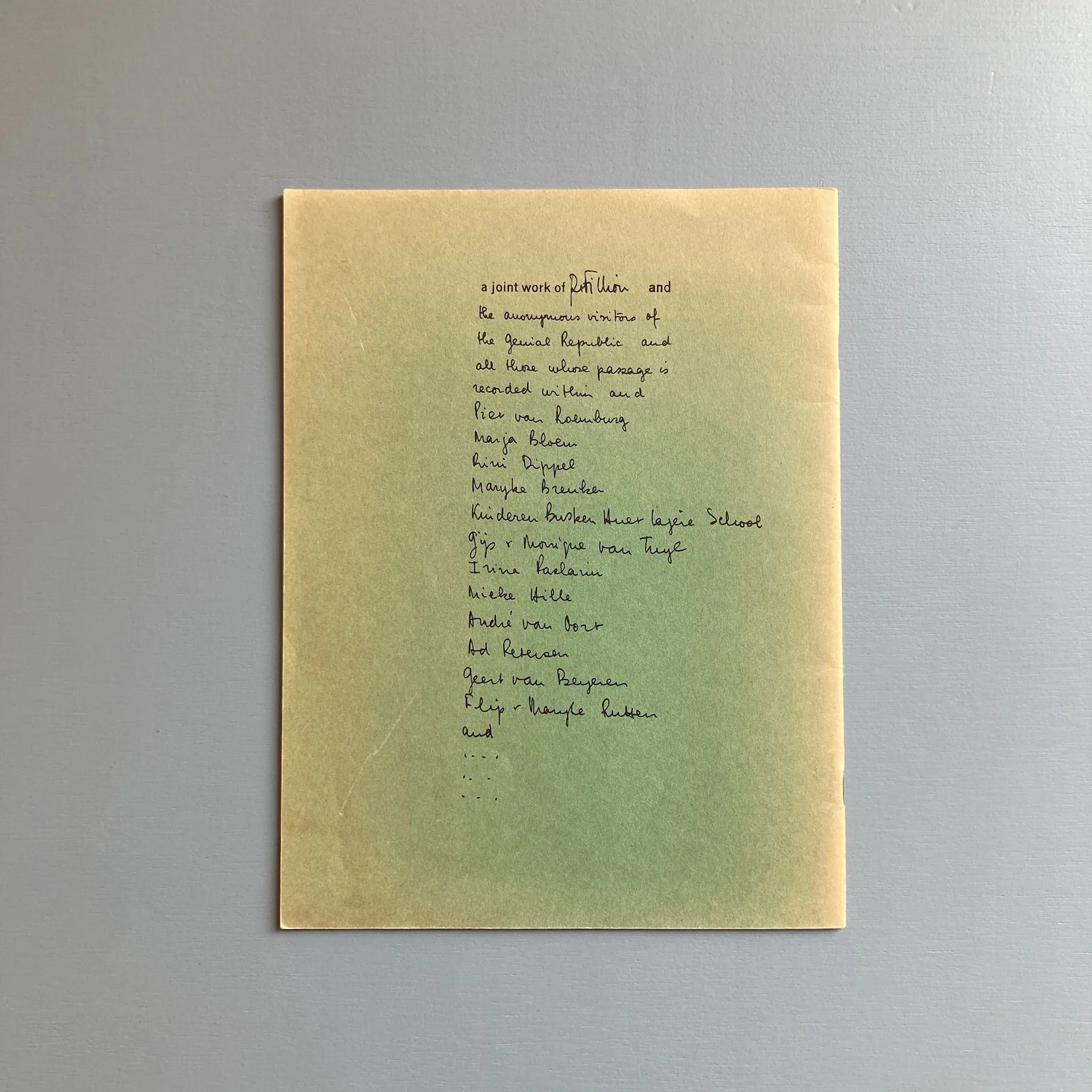 Robert Filliou - Research at the Stedelijk 1971 - Image 10