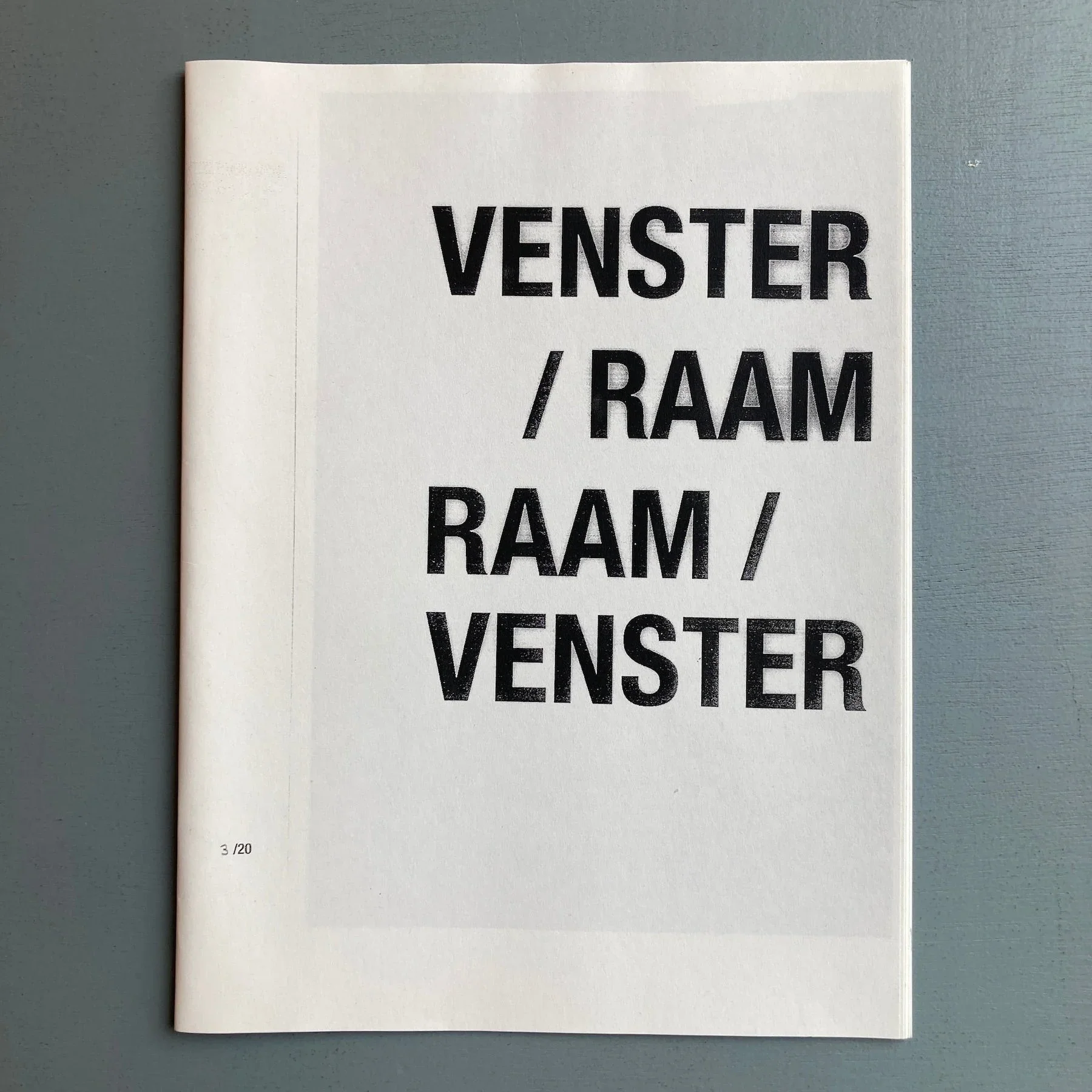 Tim Onderbeke - Venster/Raam/Venster - Self-published 2015