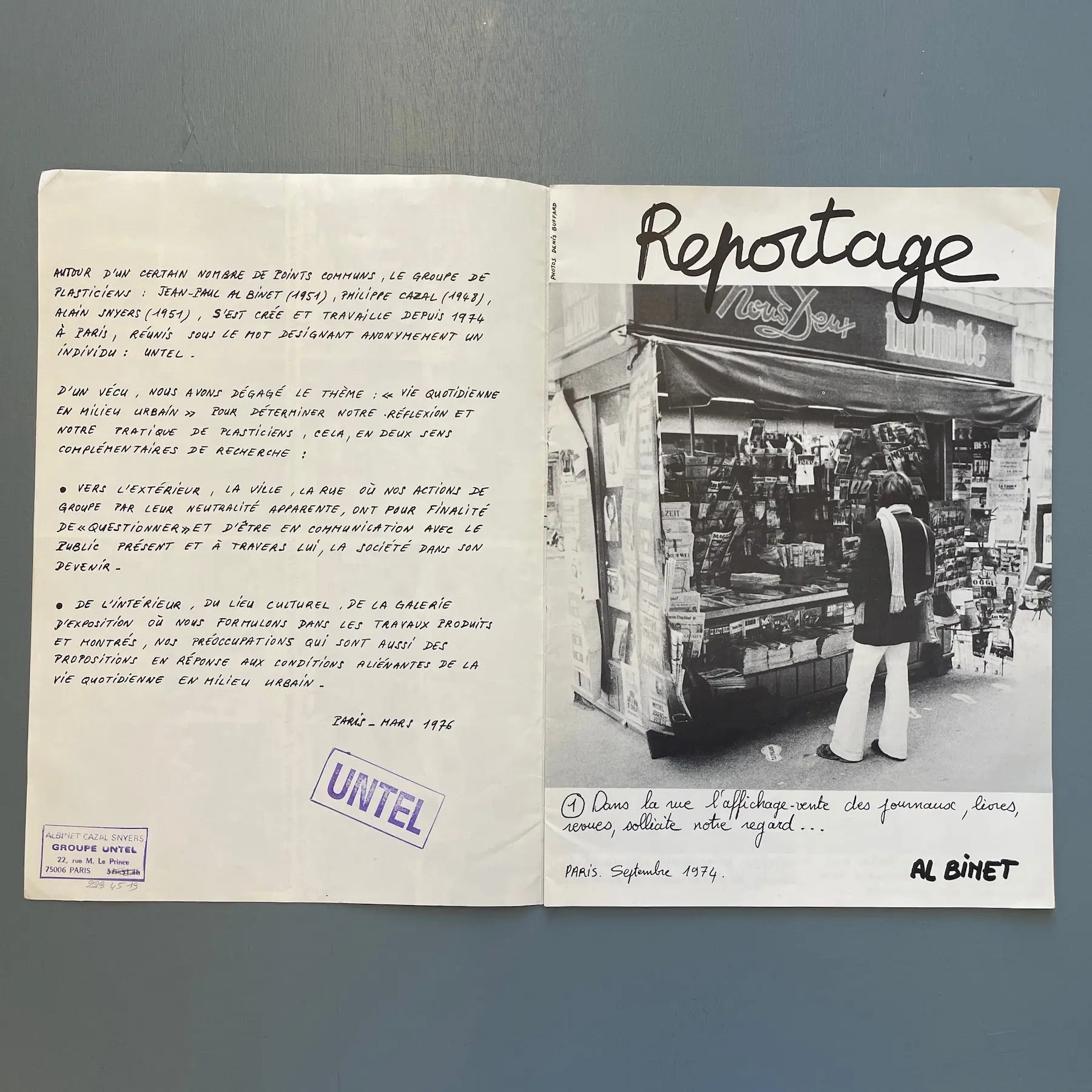Untel - Galerie des Ursulines 1976 - Image 2