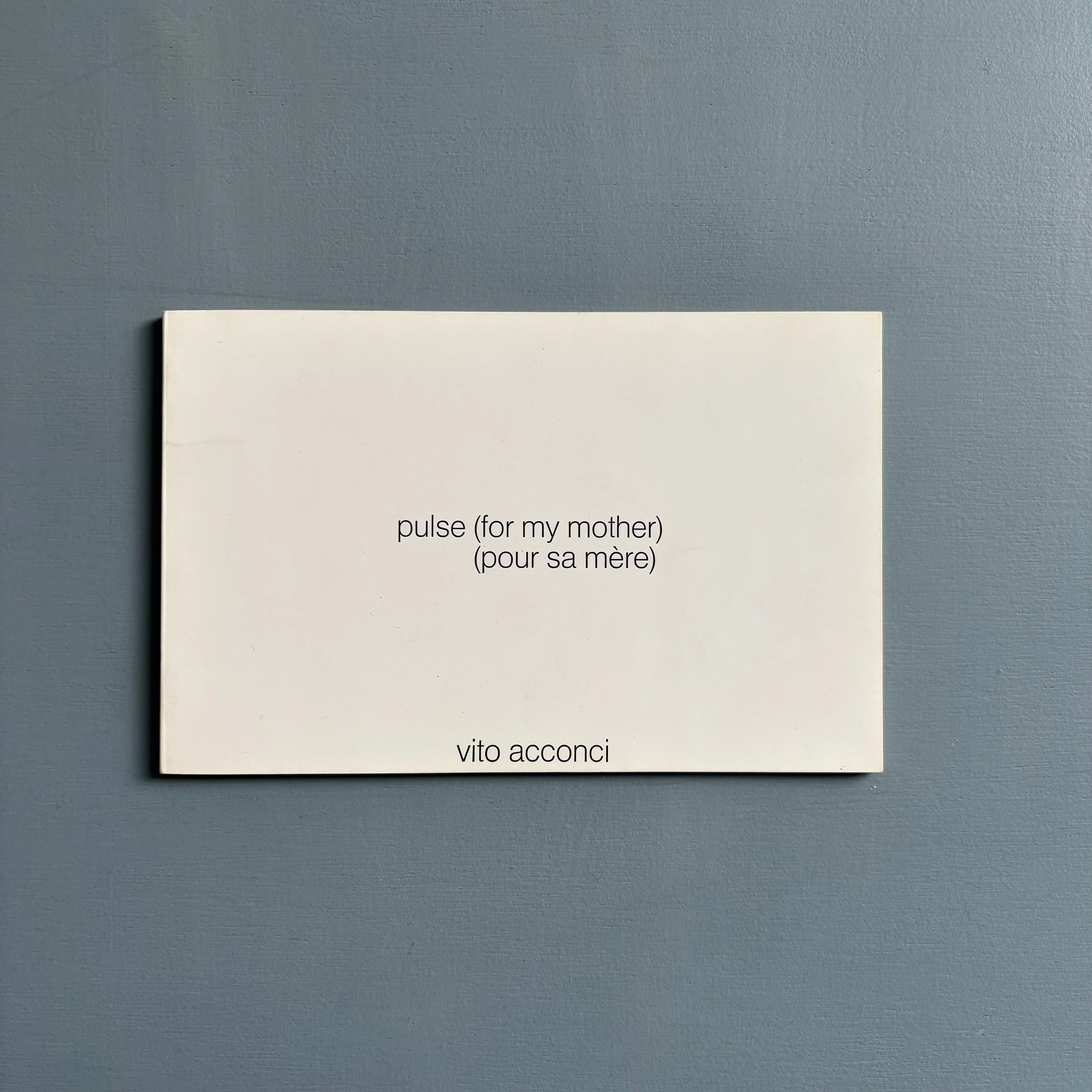 Vito Acconci (signed) - Pulse (for my mother) (pour sa mère) - Multiplicata 1973