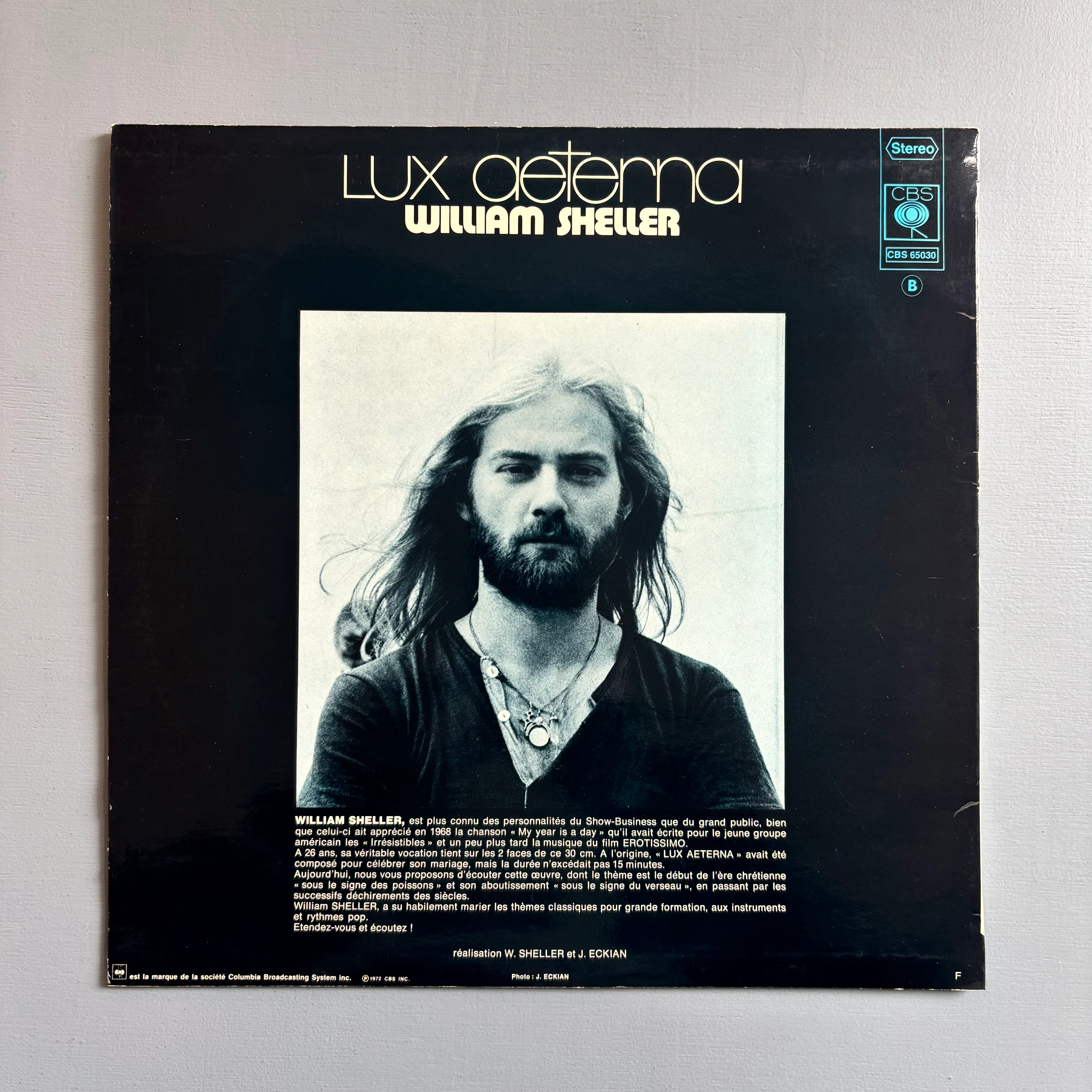 William Sheller - Lux Aeterna - CBS FR 1972 - Image 2